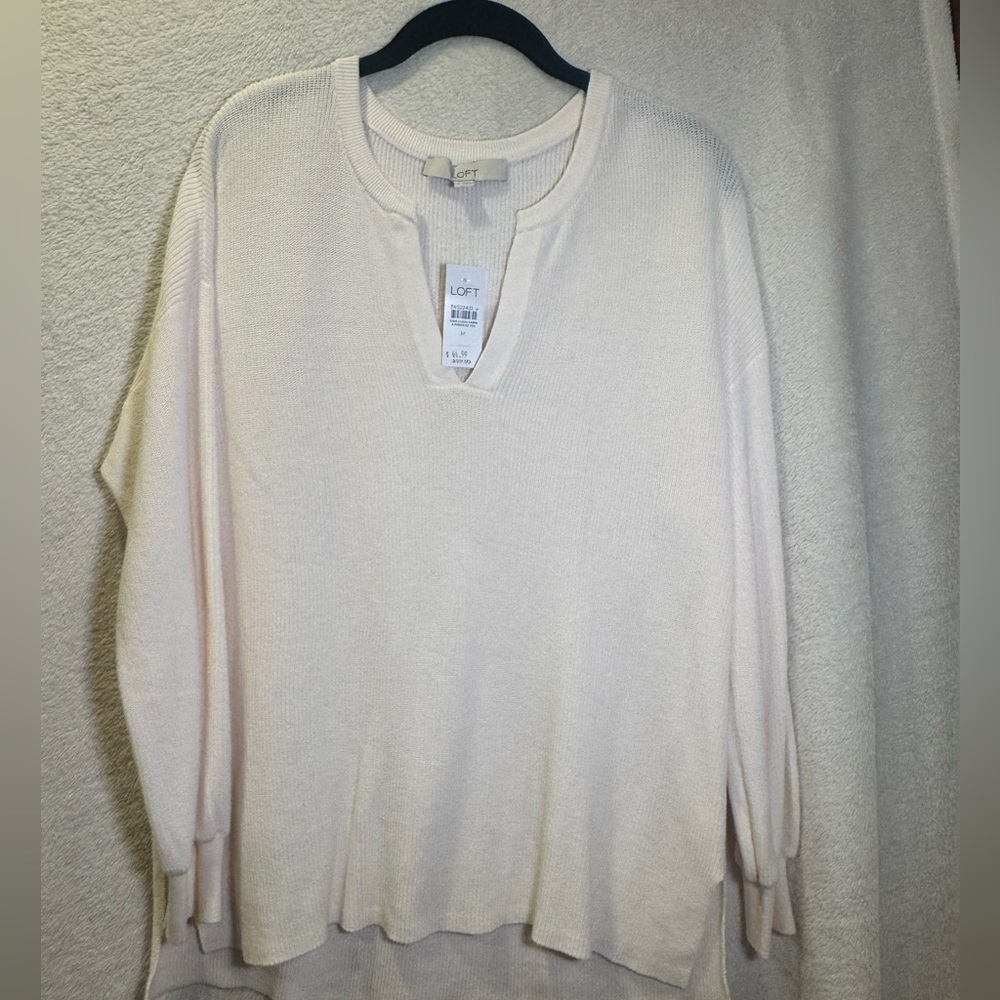 LOFT Off-White Textured Sweater